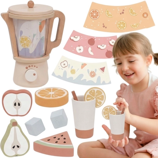 Tooky Toy Holz-Kindermixer mit Zubehör (18 Teile)