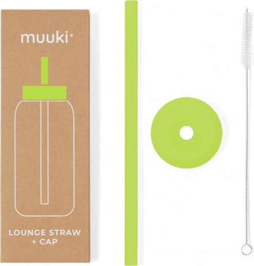 MUUKI Lounge Trinkhalm mit Deckel Electric Lime