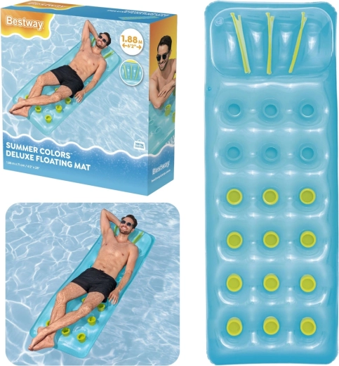 Aufblasbare Schwimmmatratze Bestway Summer Colors Deluxe, blau
