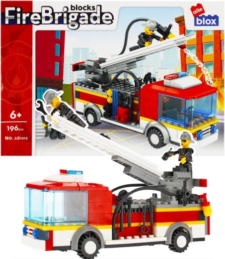 Bausteinset Feuerwehrwagen mit ausziehbarer Leiter 196 Teile (6+)