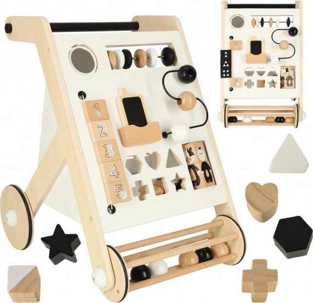 Holzlauflernhilfe mit interaktivem Board und Sortierbox