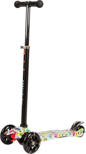 Farbenfroher klappbarer dreirädriger Balance-Kinderroller mit leuchtenden LED-Rädern