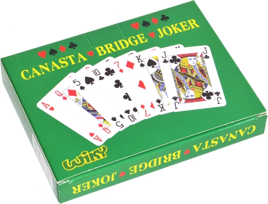 Spielkarten für Canasta in Pappschachtel