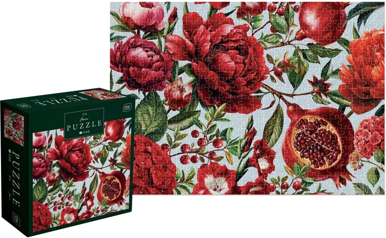 Puzzle Blumen – rote Blüten 500 Teile