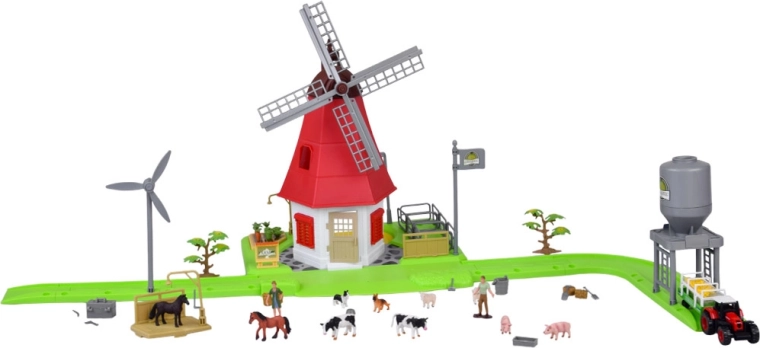 Zweigeschossige Mühle mit drehbaren Flügeln