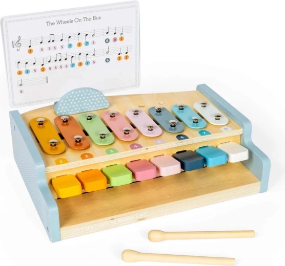 Bigjigs Toys Holz-Klavier und Xylophon 2-in-1 für Kinder