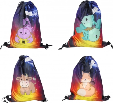 Zodiac-Rucksackbeutel mit Motiv der 12 Sternzeichen