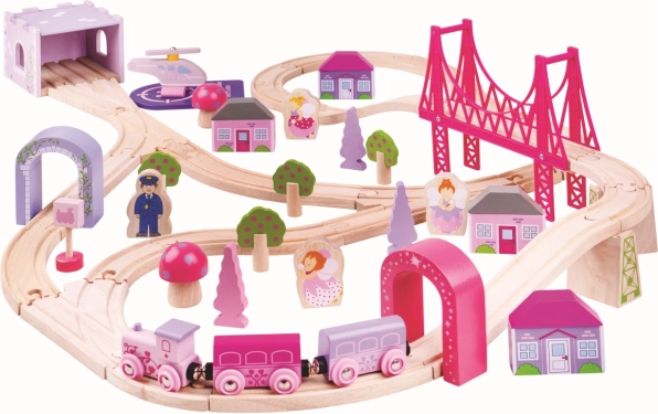 Große hölzerne Eisenbahn Prinzessinnen