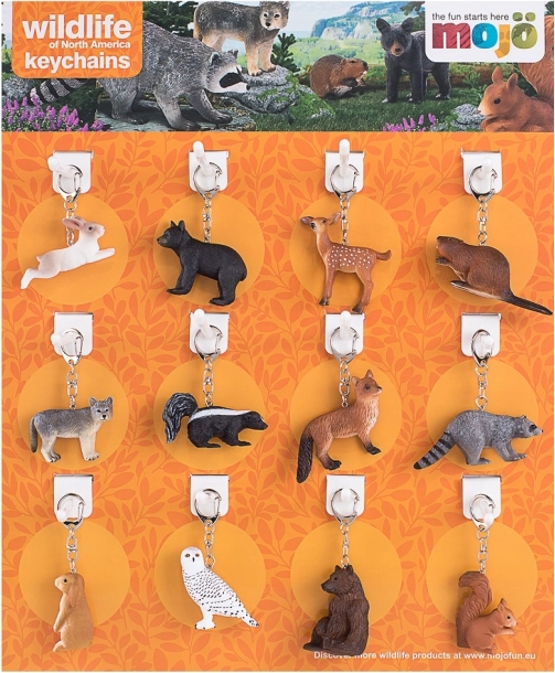 MOJO Display mit Schlüsselanhängern – Waldtiere (36 Stück)