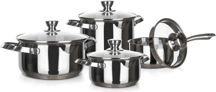 Edelstahl-Kochgeschirr-Set EMBASSY, 8-teilig