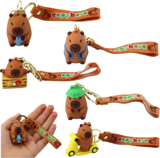 Silikon-Schlüsselanhänger mit Capybara - 1 Stück