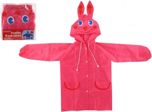 Kinder Regenmantel Hase rosa 110-120cm