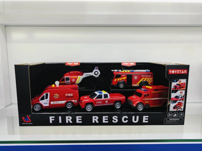 Großes Feuerwehrfahrzeug-Set mit Licht- und Soundeffekten