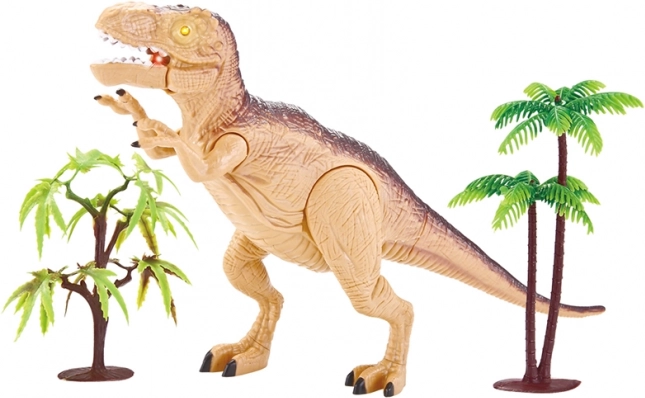 Tyrannosaurus rex mit Sound und Licht – brauner interaktiver Dinosaurier 23 cm