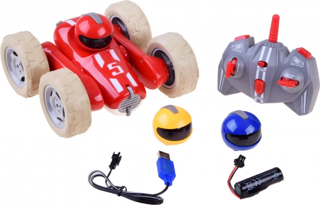 Akrobatisches RC-Auto 360° mit Lichtern, Soundeffekten und austauschbaren Helmen