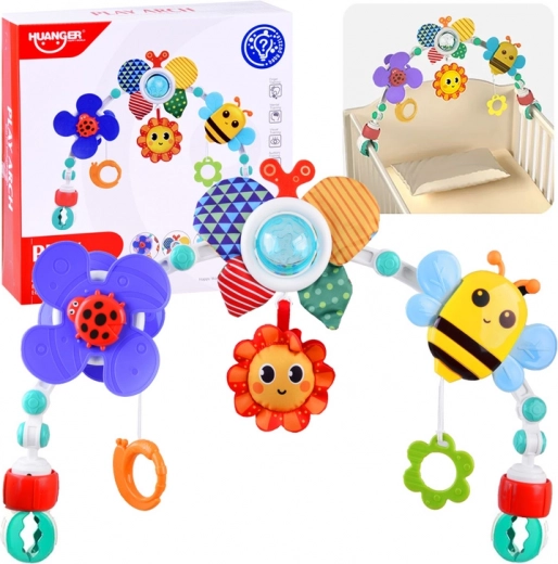 bunter Hänge-Spielbogen für Kinderwagen, Bettchen und Autositz für Babys
