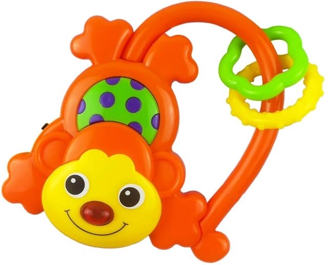 Babyspielzeug-Rassel mit Sound Baby Mix Äffchen orange