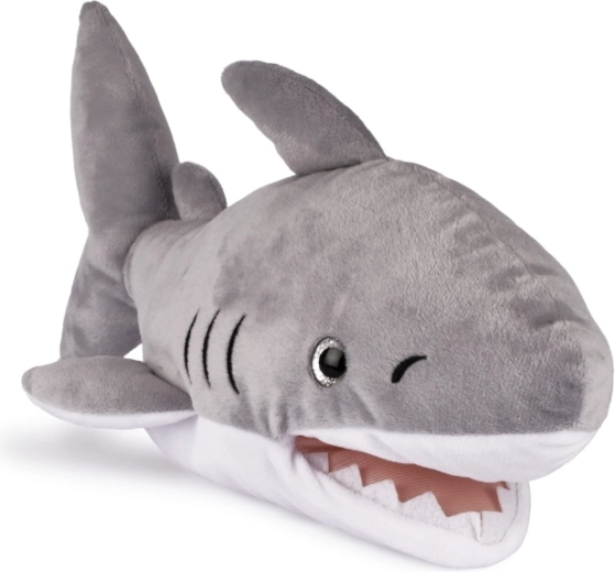 Doudou Histoire d'Ours Plüsch-Handpuppe Hai grau 30 cm