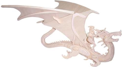 Woodcraft Holz-3D-Puzzle Drache und Ritter