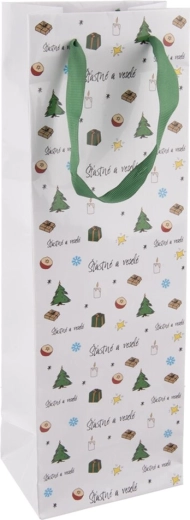 Geschenkpapiertasche für Wein „Frohe Weihnachten“