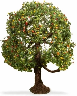 Noch Apfelbaum – handgefertigtes Modell mit Äpfeln, 8 cm