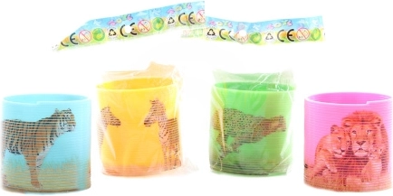 Safari-Feder – Kunststoff-Sprungspielzeug mit Tiermotiven