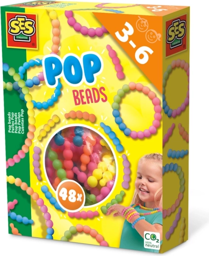 Pop-Perlen zum Gestalten von Armbändern und Halsketten