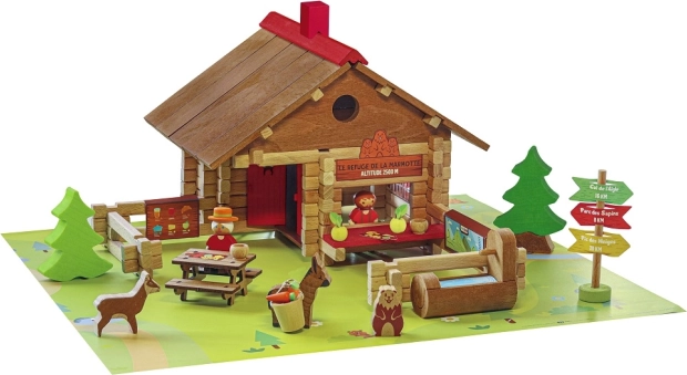 Jeujura Holzbaukasten Murmeltier-Zuflucht 150 Teile