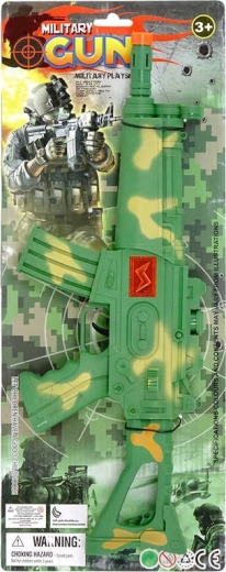 Kinder-Plastik-Maschinenpistole im Militärstil 43 cm mit beweglichem Lauf - 1 Stück