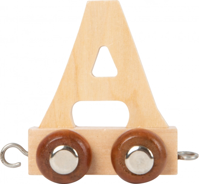 Holzwagen mit dem Buchstaben A für SMALL FOOT Eisenbahnen