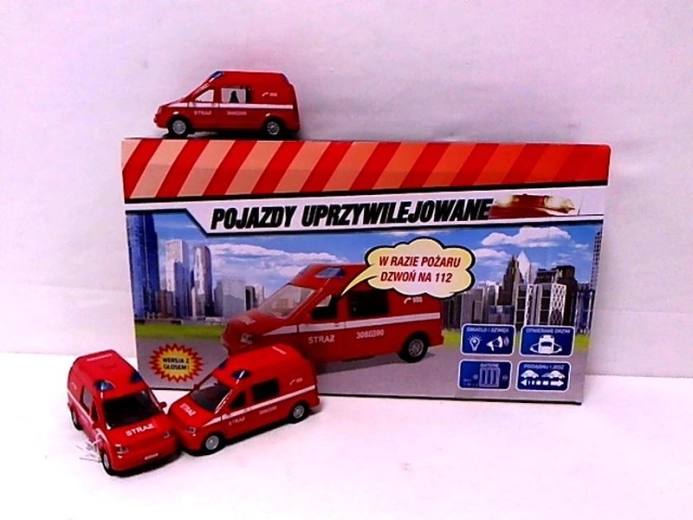 Feuerwehr-Transporter mit Sound 14 cm