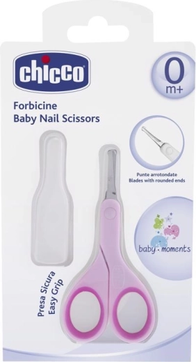 Chicco Baby-Nagelschere mit runder Spitze – rosa