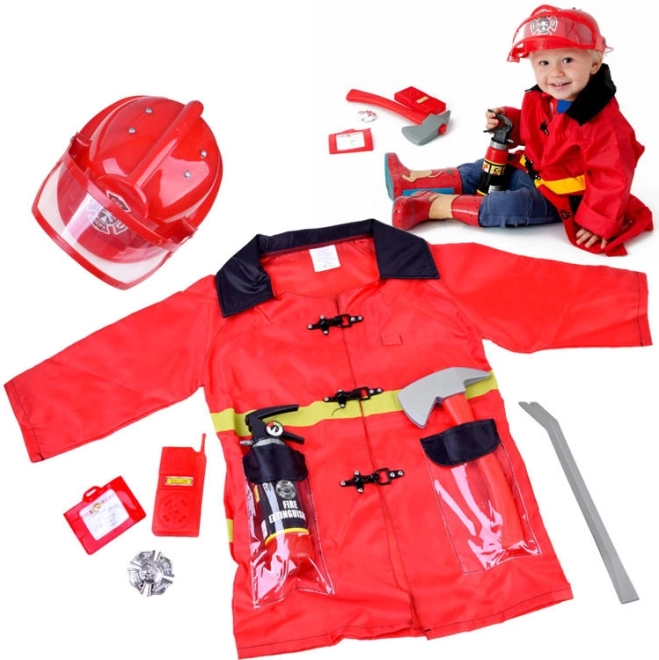 Kinder-Feuerwehrkostüm mit Zubehörset