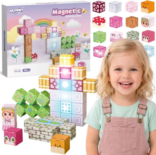 Woopie magnetische Bausteine 48 Stk. Montessori 3D