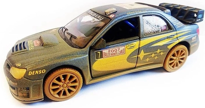 Subaru Impreza WRC 2007 Offroad-Modellauto 1:36 mit zu öffnenden Türen und Pull-Back