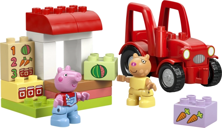 Traktor und Marktstand für kleine Bauern