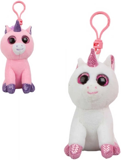 Plüsch-Schlüsselanhänger Einhorn mit Clip 11 cm - 1 Stück