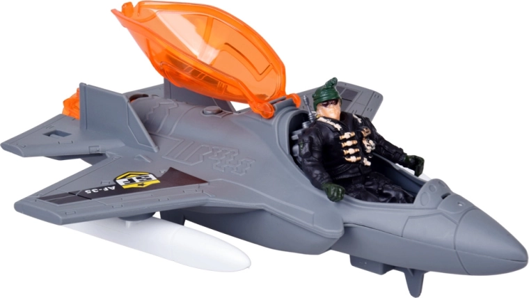 Jagdflugzeug mit öffnendem Cockpit