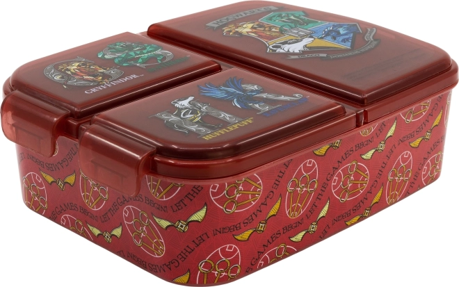 Kinder-Brotzeitbox mit 3 Fächern HARRY POTTER, rot