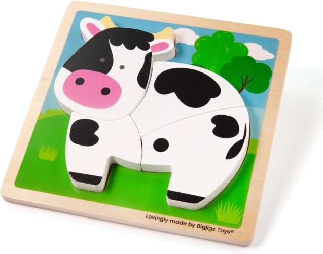 Holzpuzzle zum Einsetzen – kleines Kälbchen