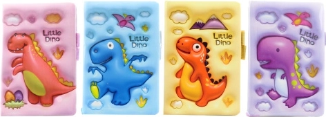 Notizbuch mit Dinosauriermotiv, farbig liniert