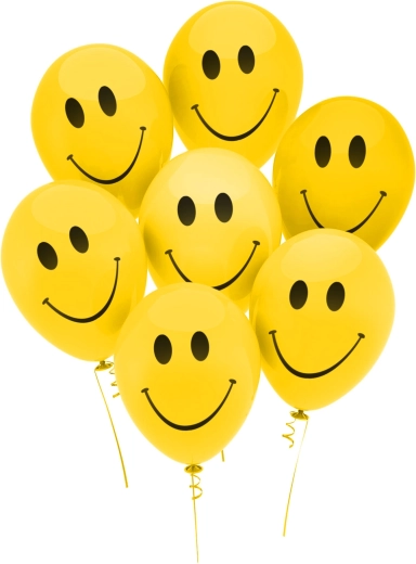 Set gelber Luftballons mit schwarzem Muster