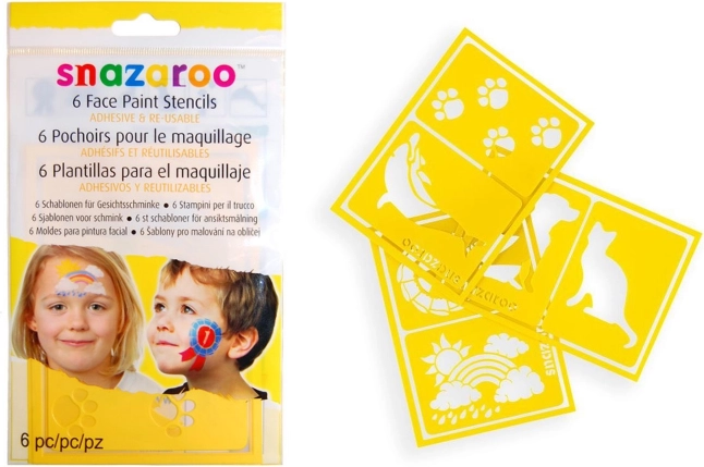 Schablonen für Gesichtsfarben SNAZAROO 6 Stk. – Rainbow