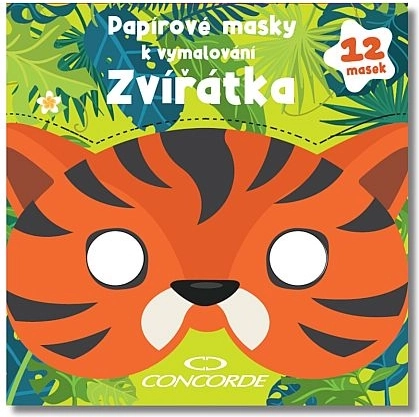 Papiermasken zum Ausmalen – Tiere CONCORDE, Set 12 Stk.