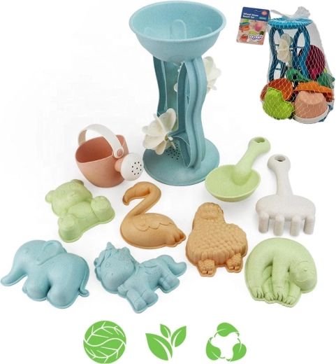 Woopie Green umweltfreundliches Sand-Set mit Mühle und Gießkanne, 10 Teile