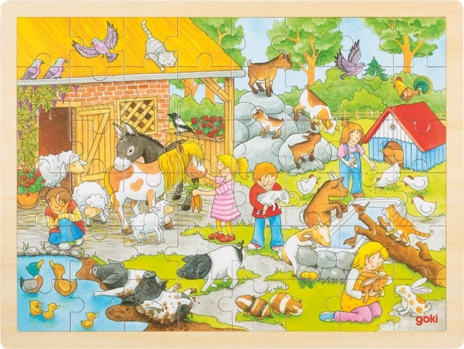 Goki Holzpuzzle Kinderzoo 48 Teile