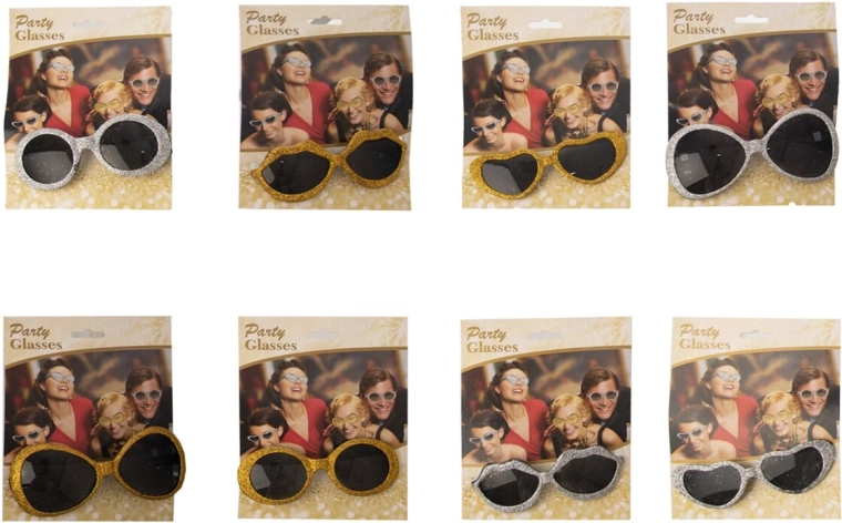 Brille „UH Glitzer“ (Party-Accessoire, 8 Varianten)