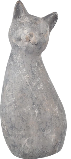Keramik-Dekoration Katze MEG, grau, 83 cm