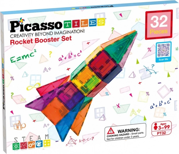 Magnetisches Konstruktionsspiel PICASSO TILES – Rakete, 32 Teile