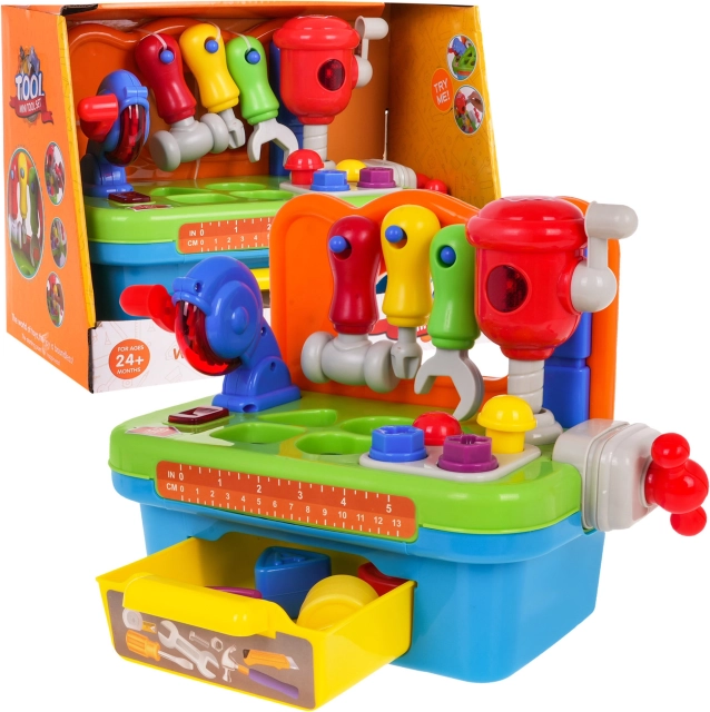 multifunktionale Kinderwerkbank mit Sortierer, Lichtern und Geräuschen 24M+